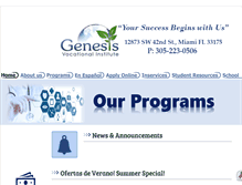 Tablet Screenshot of genesisvocationalinstitute.com